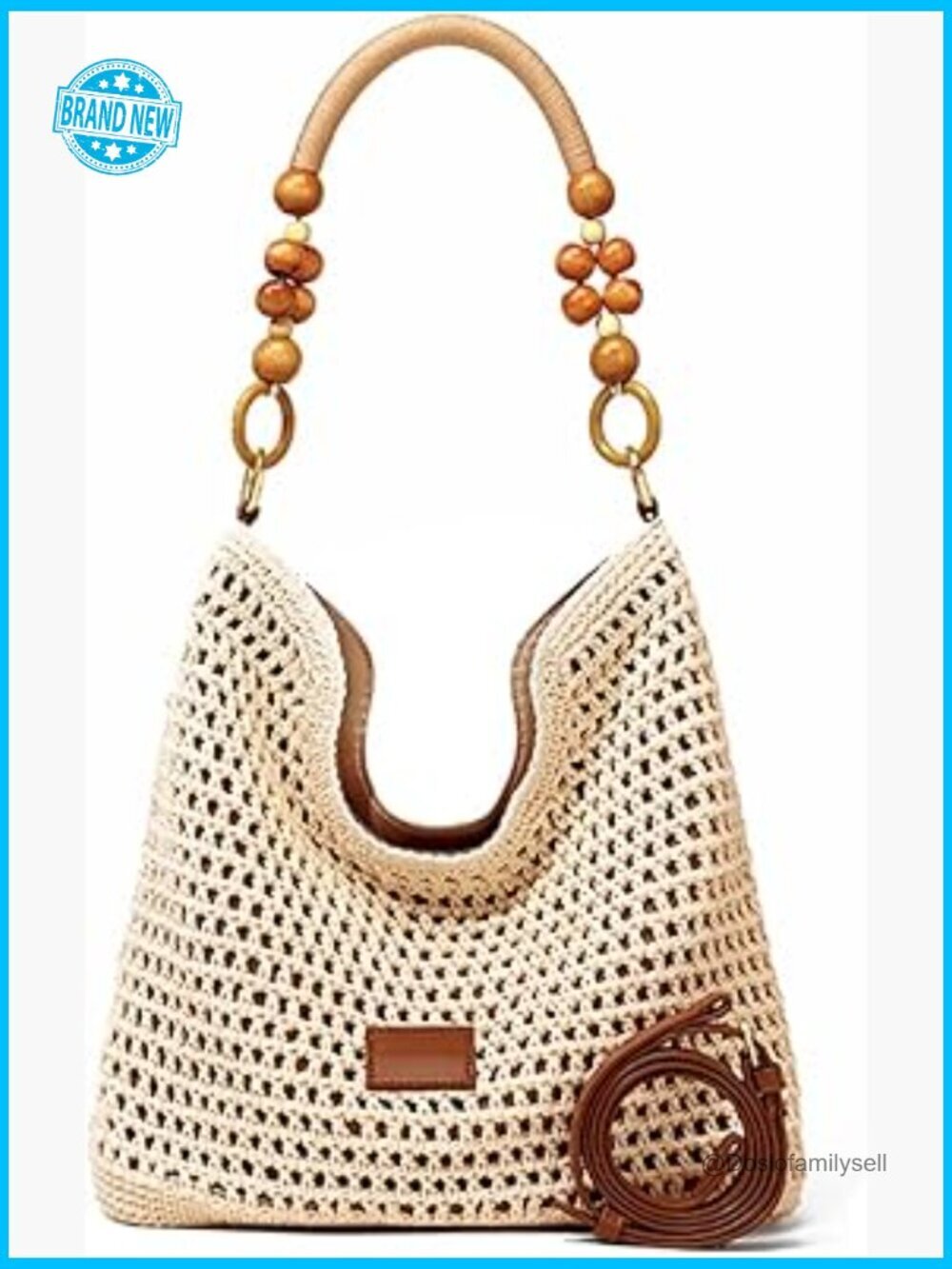 Hand Woven Straw Shoulder Bag Retro Bohemian Tote Summer Beach Bag